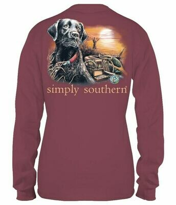 Simply Southern Maroon Lab Lake Long Sleeve Tee