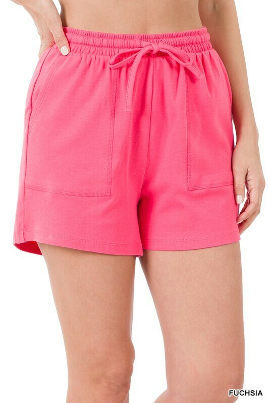 Zenana Cotton Drawstring Shorts