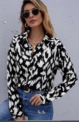 Chic Casual Long Sleeve Woven Blouse