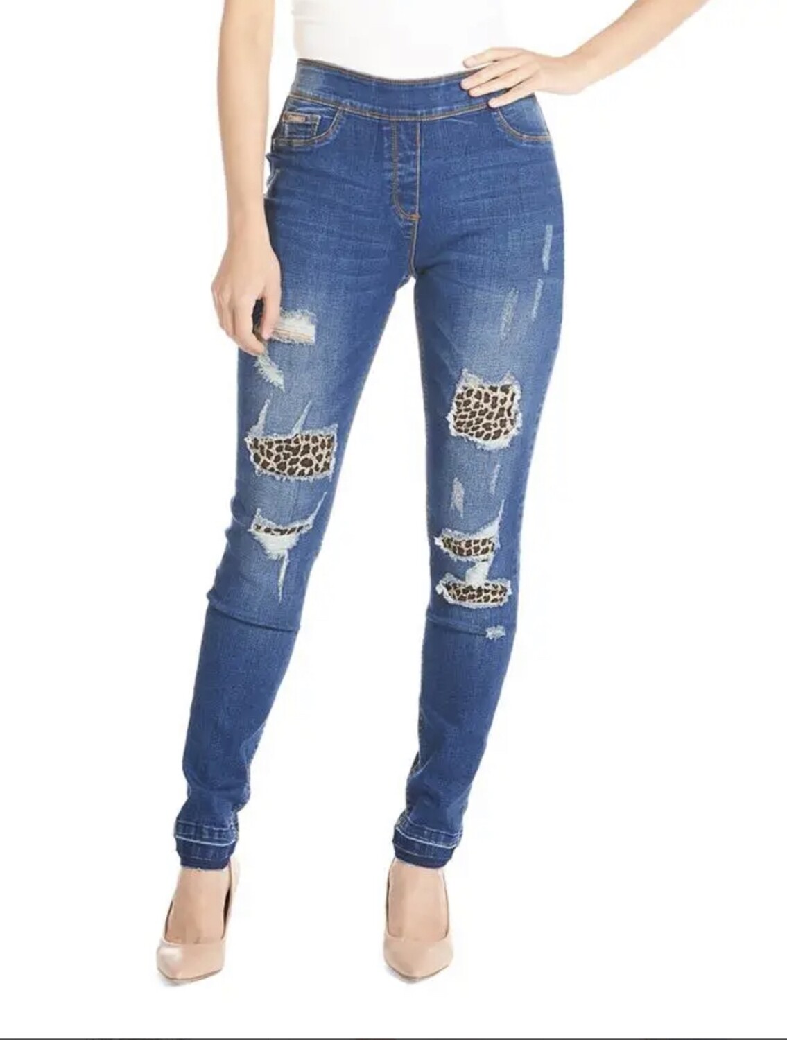 Coco+Carmen OMG Leopard Patchwork Jeans