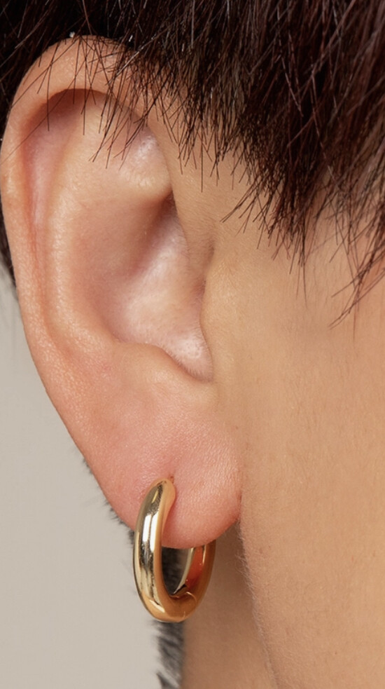 Zenzii Small Chunky Huggie Metal Hoop Earrings
