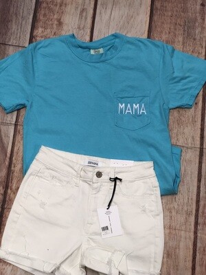 MAMA Embroidered Pocket Comfort Color Unisex Tee