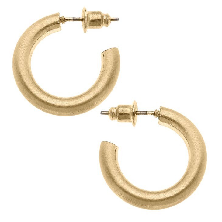 Canvas Celia Hoop Earrings in Satin Gold