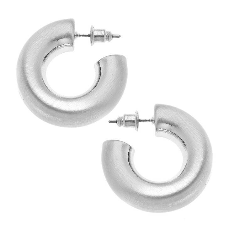 Canvas Coraline Hoop Earrings in Satin Silver