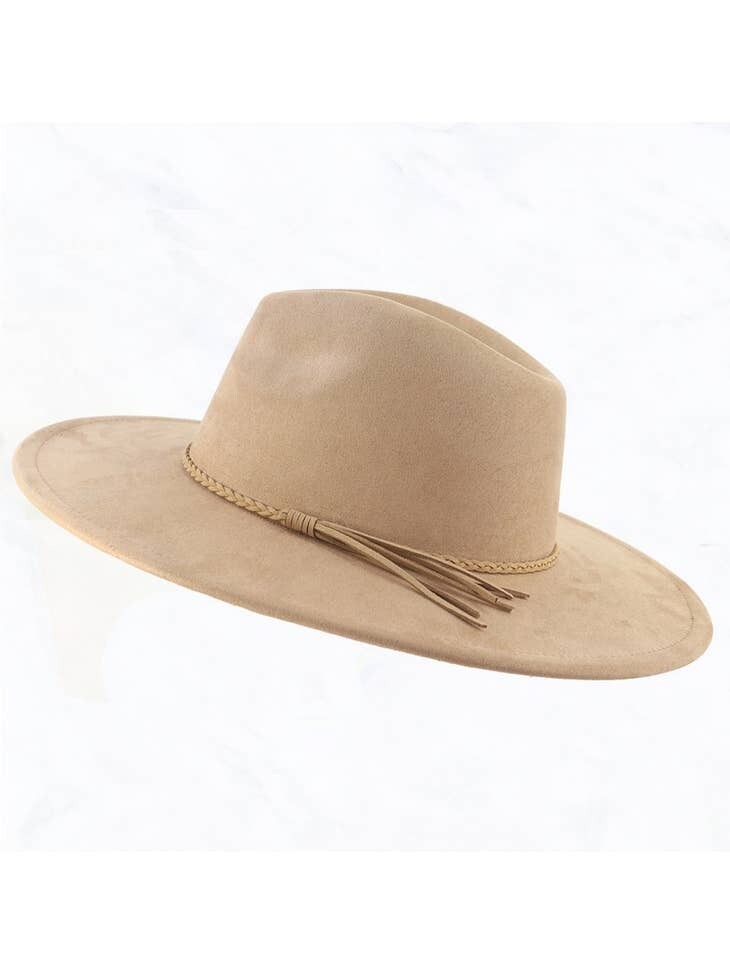Large Eaves Peach Top Suede Fedora Hat
