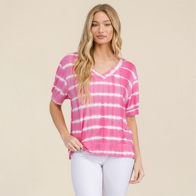 Yelete Women's Striped Short Sleeve Top