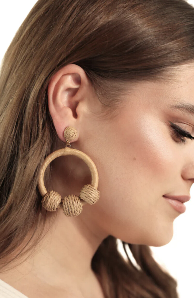 Jess Lea Peony Raffia Earrings