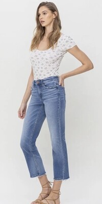Flying Monkey Mid Rise Crop Straight Jeans