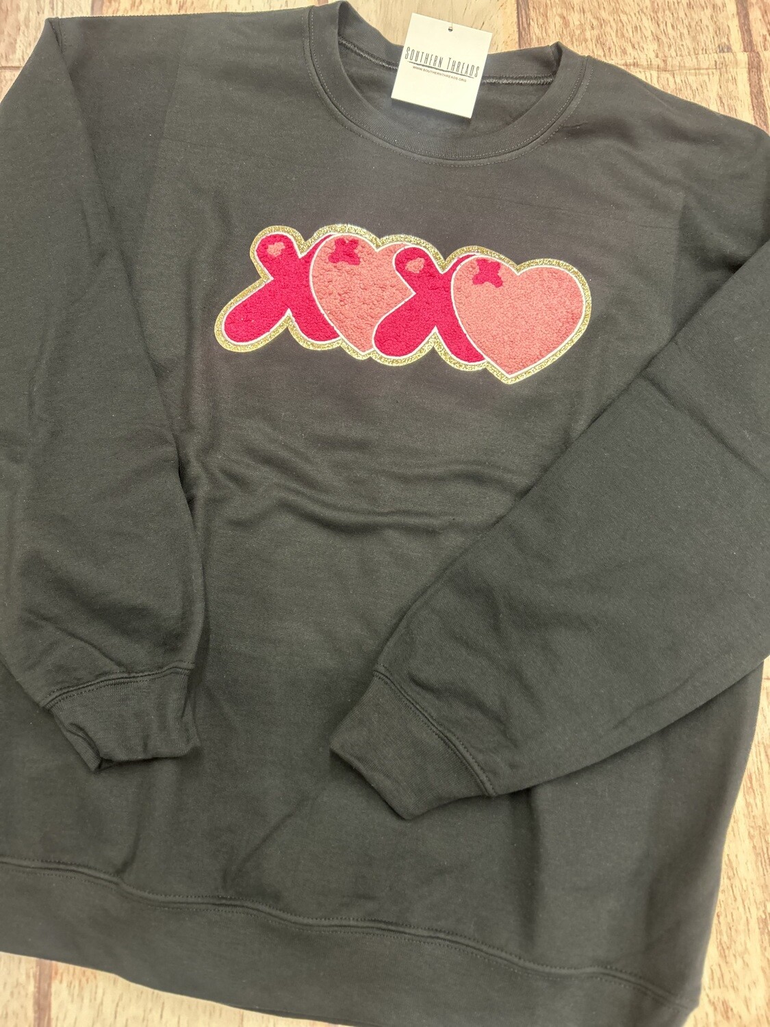 XOXO Chenille Crewneck Sweatshirt