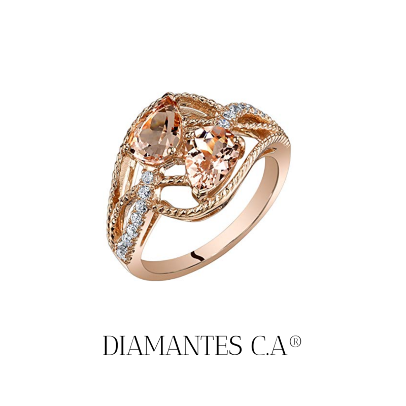 ANILLO DE GOTAS Y CRUZADAS CON DIAMANTES DE FANTASÍA 