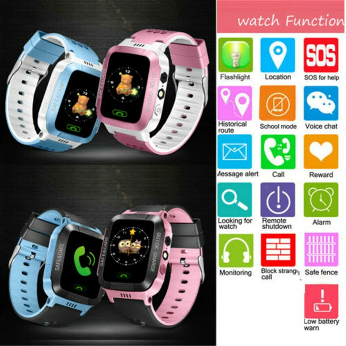 Kids Smart Watch LBS Positioning Tracker Not GPS SOS Call Safe Anti-lost Monitor