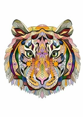 Zentangle Tigre frontal - Camiseta básica mujer