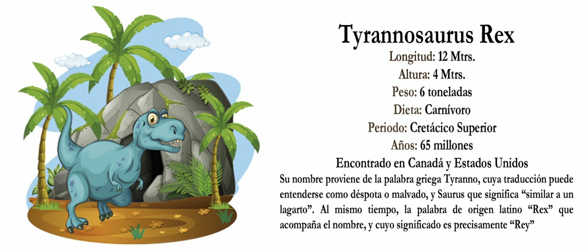 T-Rex  infantil - Taza Impresa 