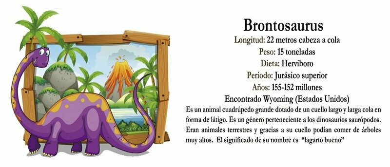 BRONTOSAURUS  infantil - Taza Impresa "Aprender es divertido"
