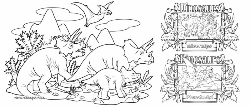 TRICERATOPS/PTERODACTILO - para colorear