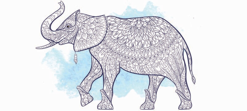 ELEFANTE - zentanglepara colorear