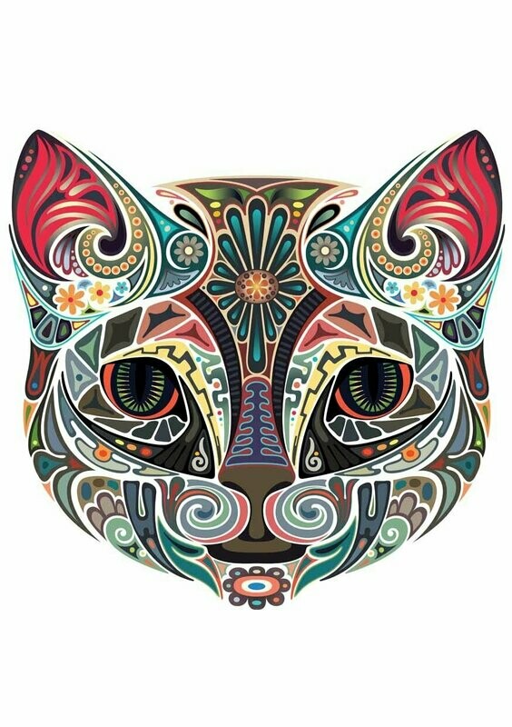 Cara Gato color - Camiseta básica mujer