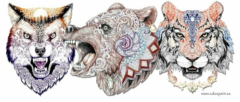 Lobo /Oso/León - Camiseta básica mujer