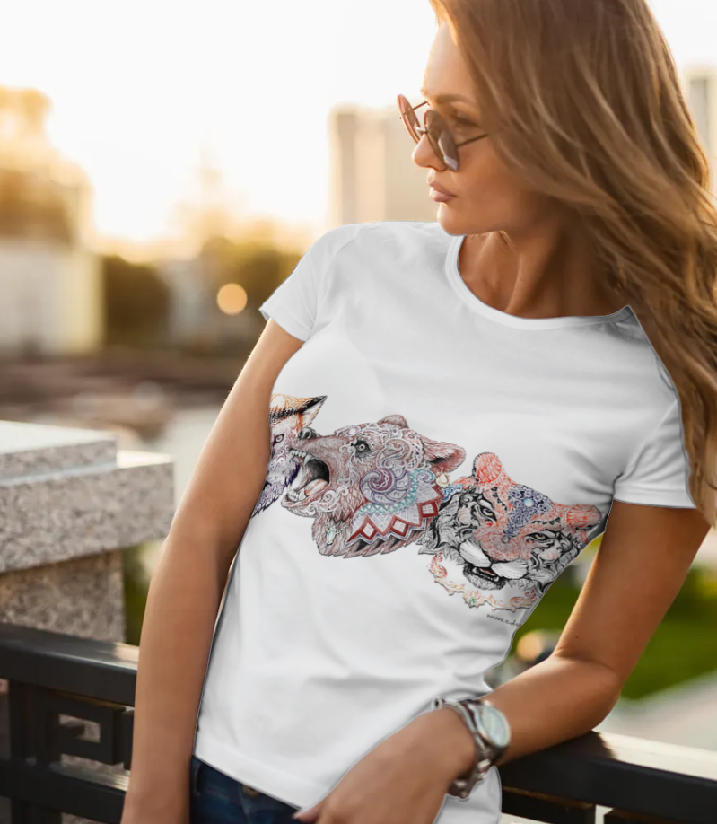 Lobo /Oso/León - Camiseta básica mujer