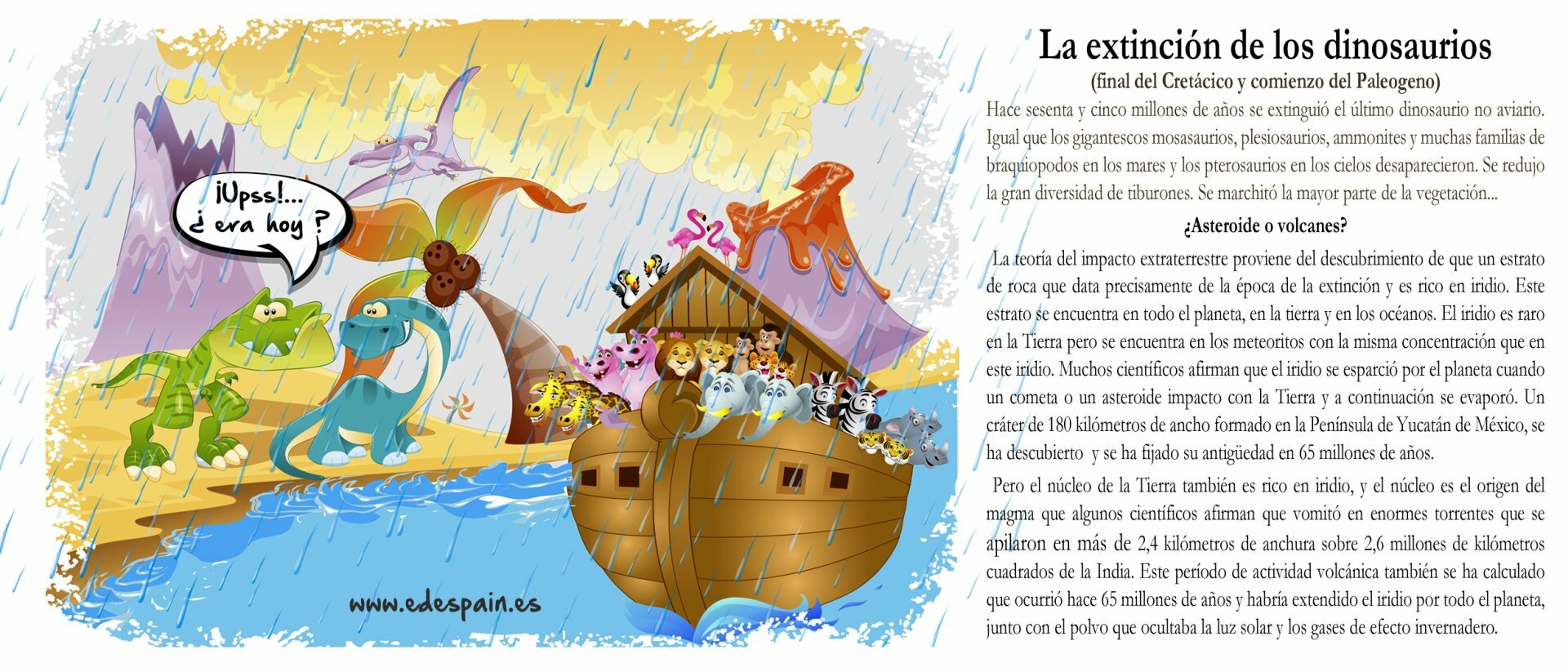 Meteorito y Dinosaurios -  Taza Impresa 