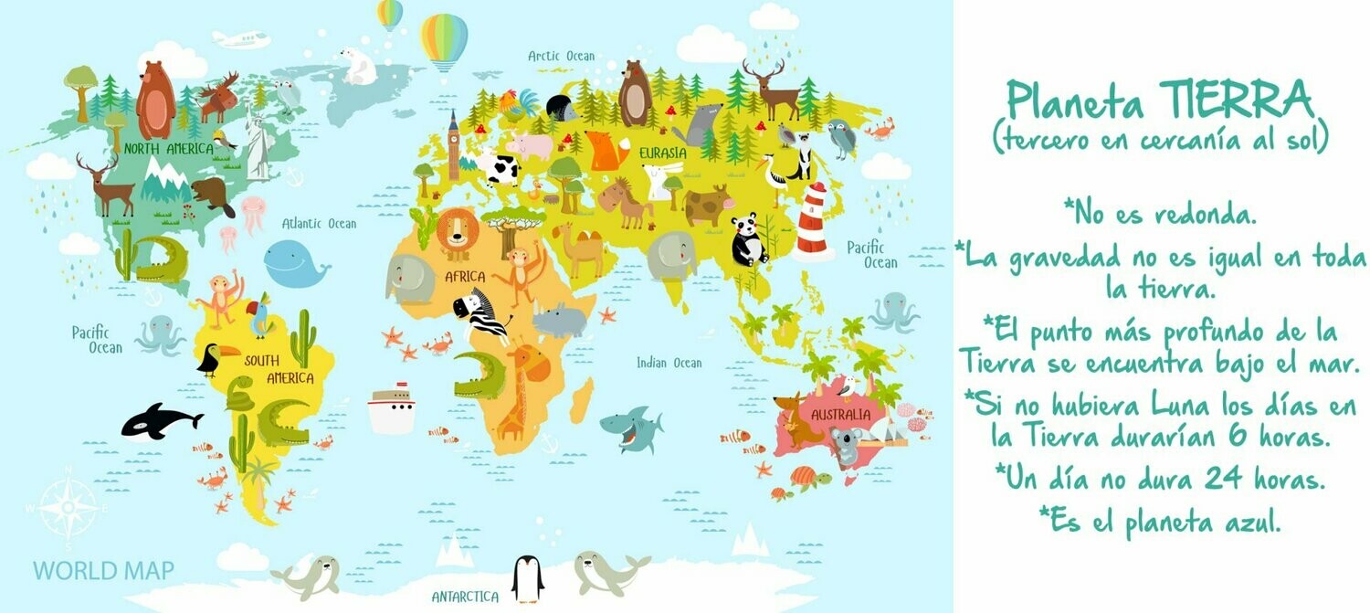 Mapas del mundo Infantiles - Taza Impresa "Aprender es divertido"