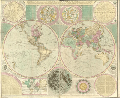 El preciso mapa del mundo de Bowles. 1780?
