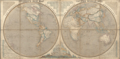 Nuevo Mapa del Mundo por Gilbert´s 1839