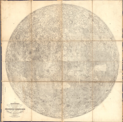 Mapa Luna, hemisferio visible. 1834