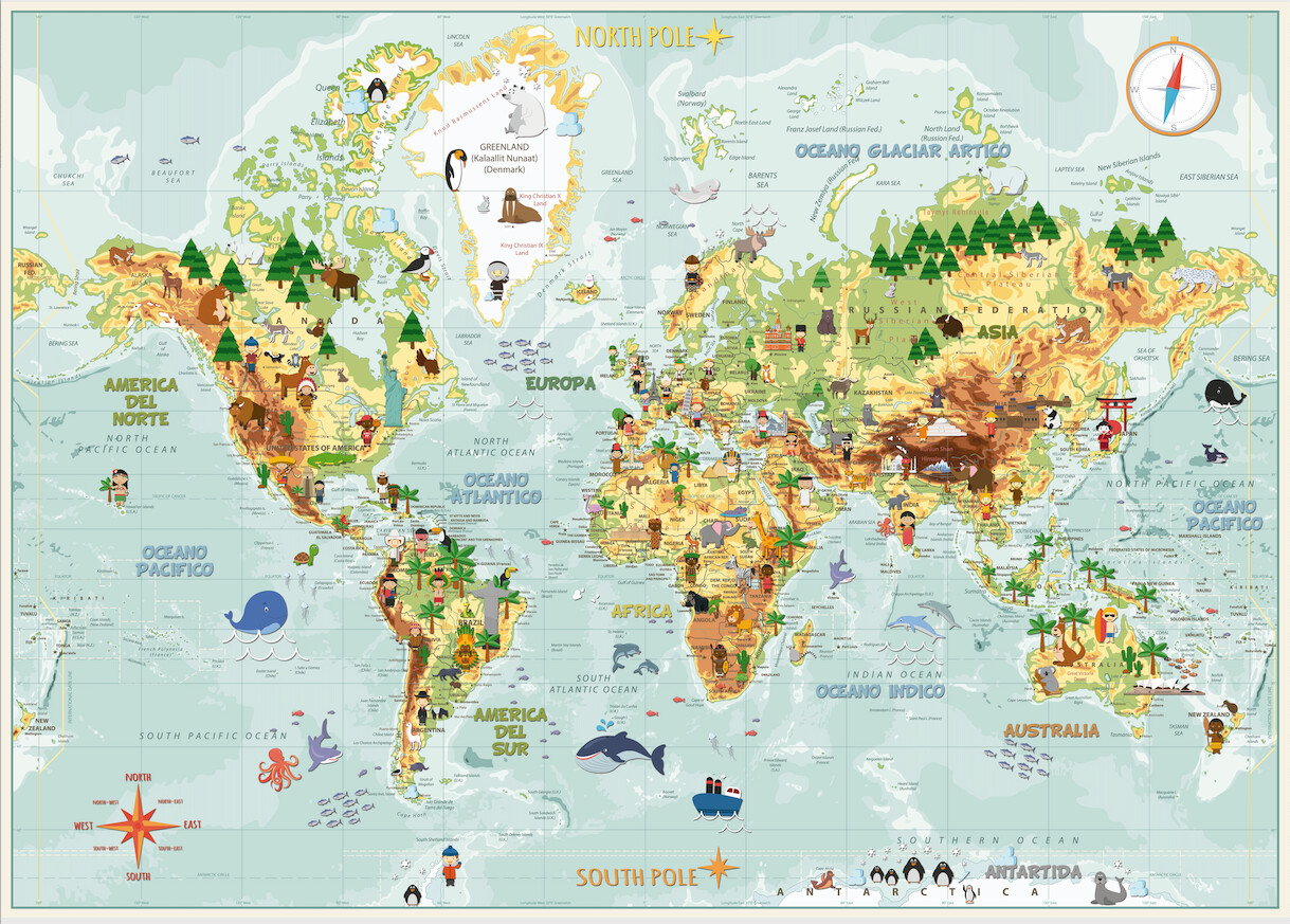 Este mapa muestra el animal más famoso de cada país