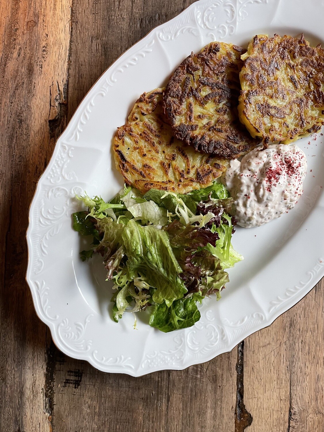 Картофельные драники с соусом тартар
