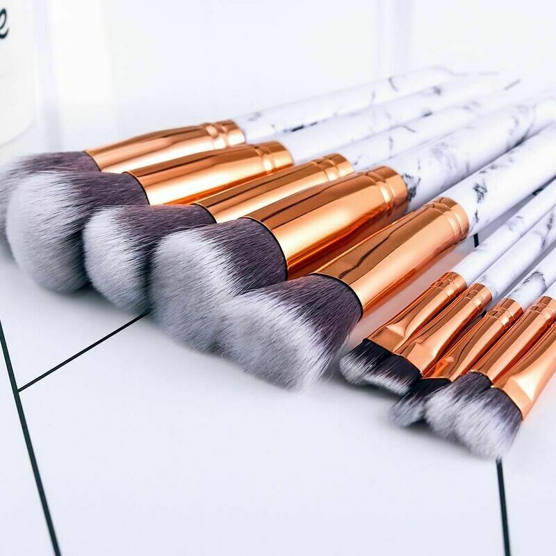 10 piece Marble Makeup Brush Set