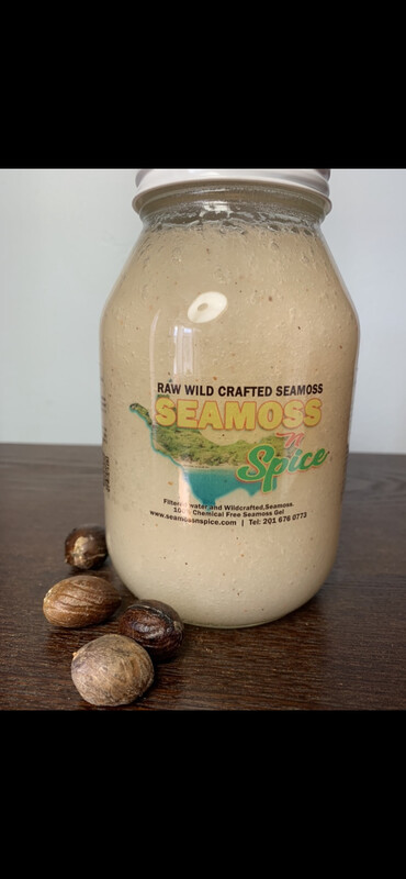 32 Oz Organic WILDCRAFTED Sea Moss Gel Infused With Cinnamon &amp; Nutmeg Powder 