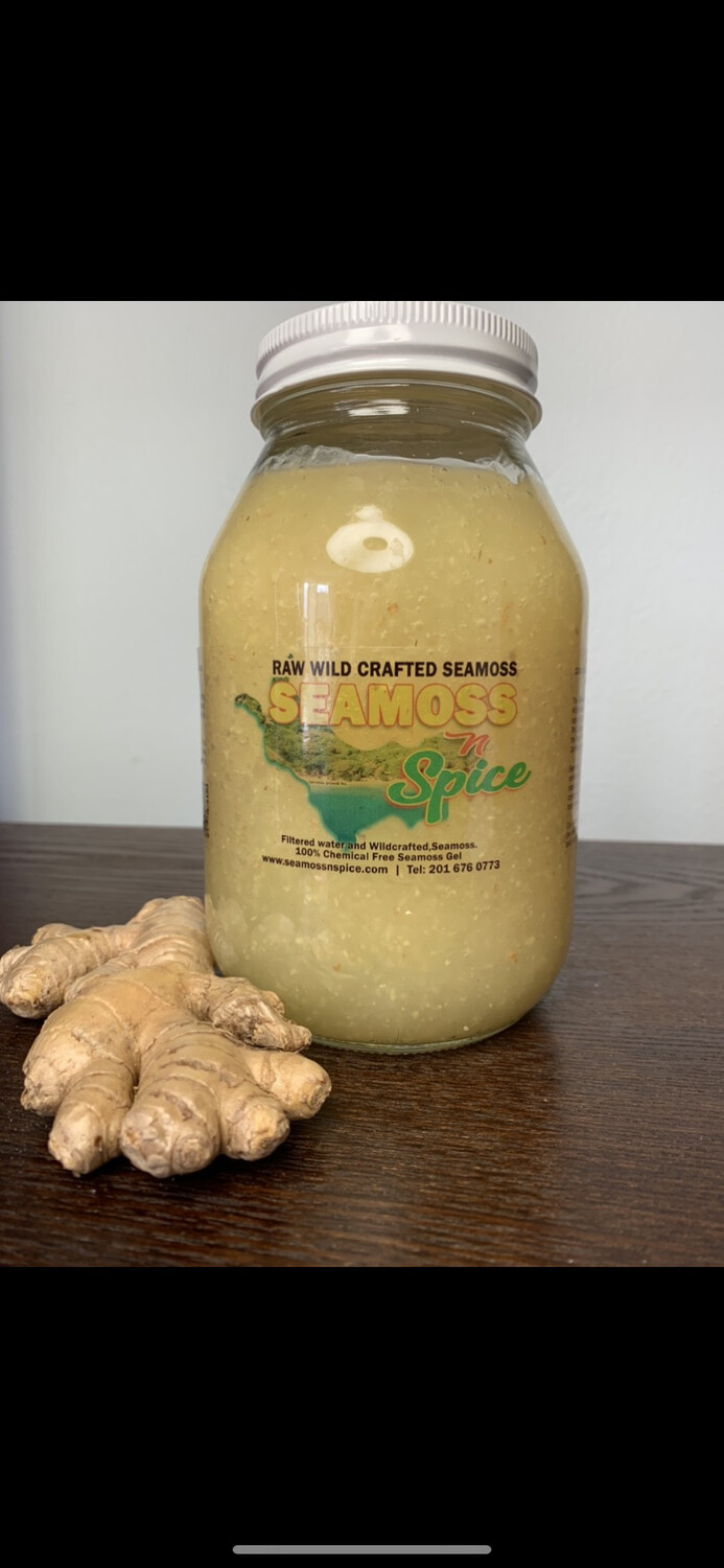 32 OZ Organic WILDCRAFTED  Sea Moss Gel Infused With Ginger 