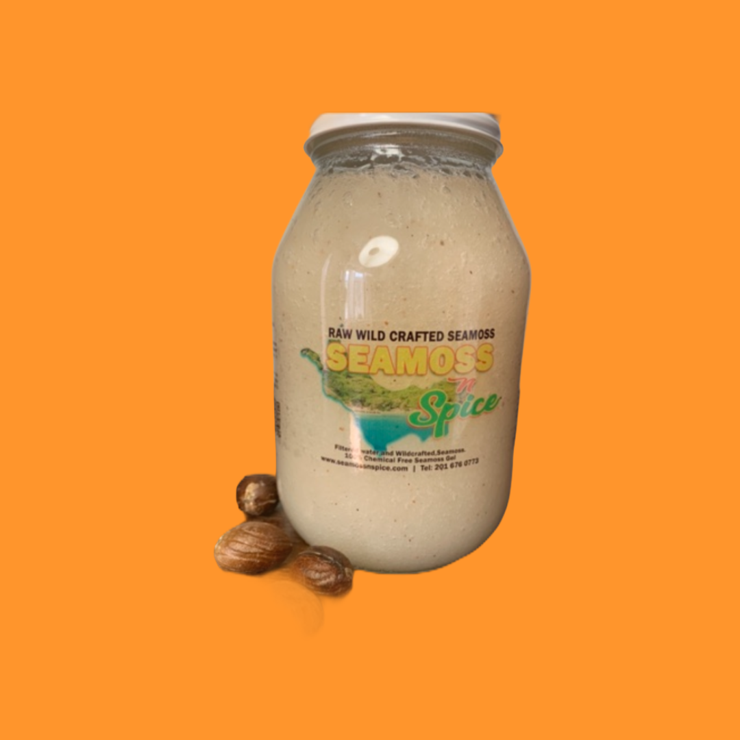 32 Oz Organic WILDCRAFTED Sea Moss Gel Infused With Cinnamon &amp; Nutmeg Powder 