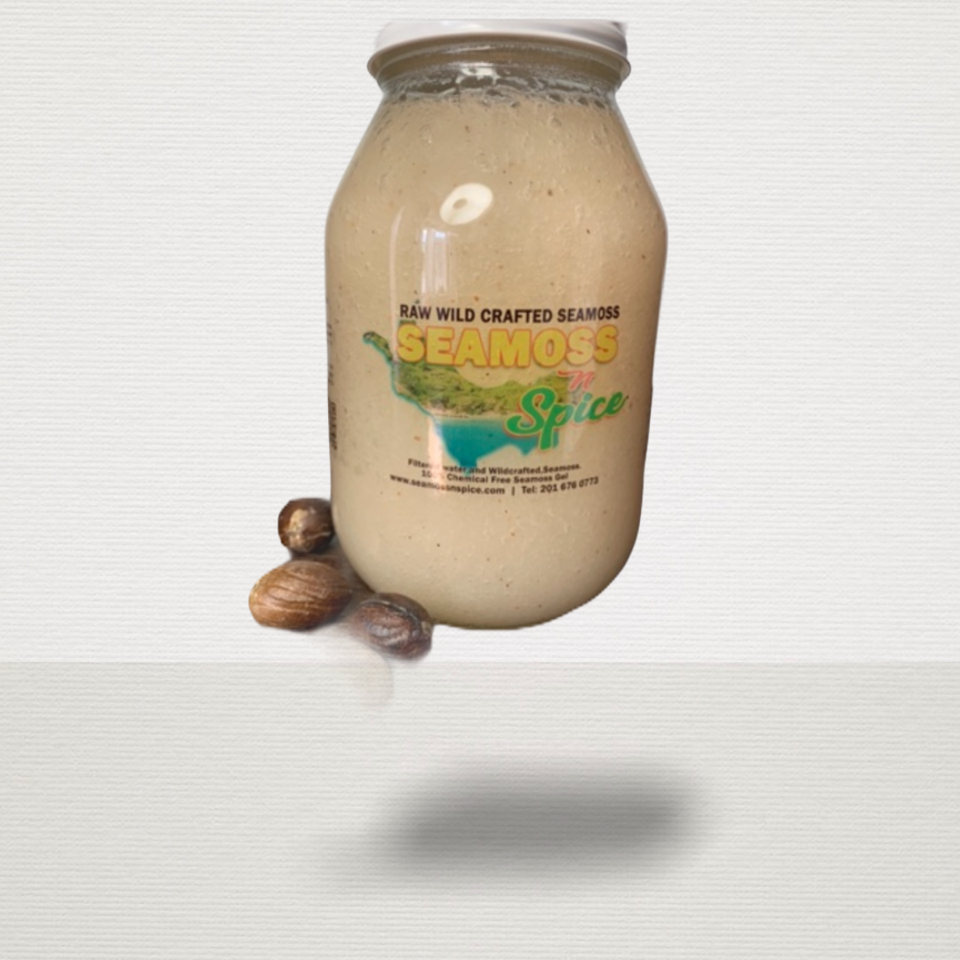 32 Oz Organic WILDCRAFTED Sea Moss Gel Infused With Cinnamon &amp; Nutmeg Powder 