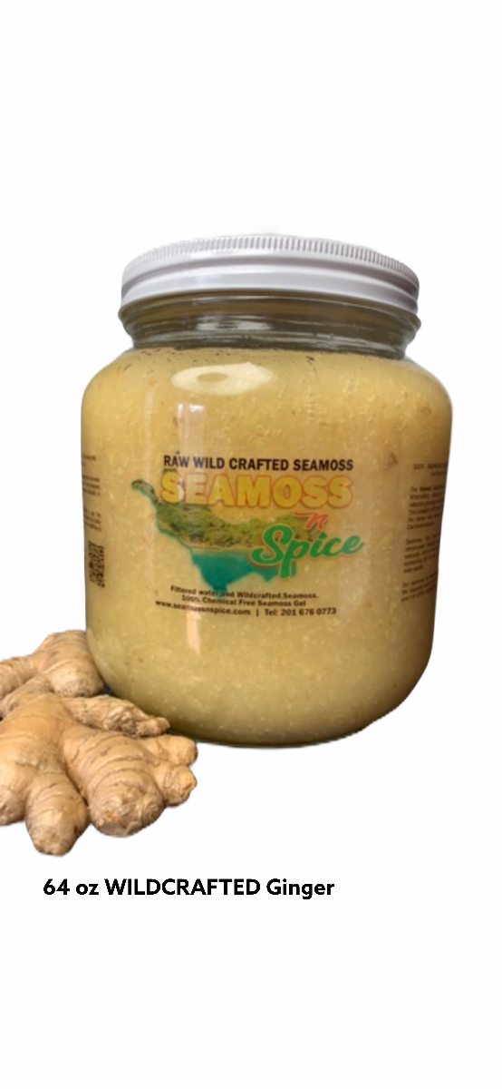 64 Oz Organic WILDCRAFTED Sea Moss Gel Infused With Ginger 