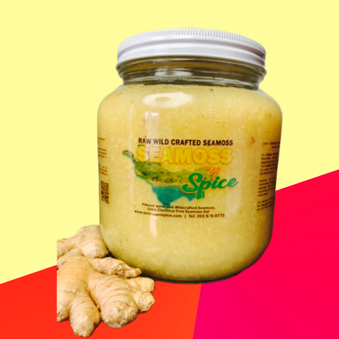 64 Oz Organic WILDCRAFTED Sea Moss Gel Infused With Ginger 