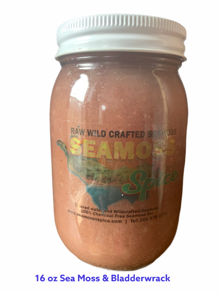 16 Oz WILDCRAFTED Sea Moss Infused With Bladderwrack Powder 