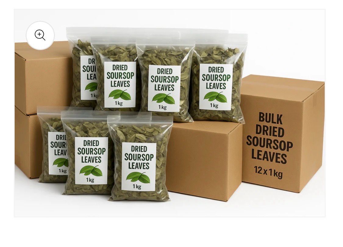 Dried Soursop Leaves 1kg (Bulk Wholesale) – Pack of 12