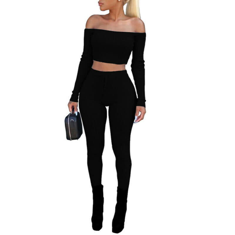 2pc Crop Top Sweater Sets