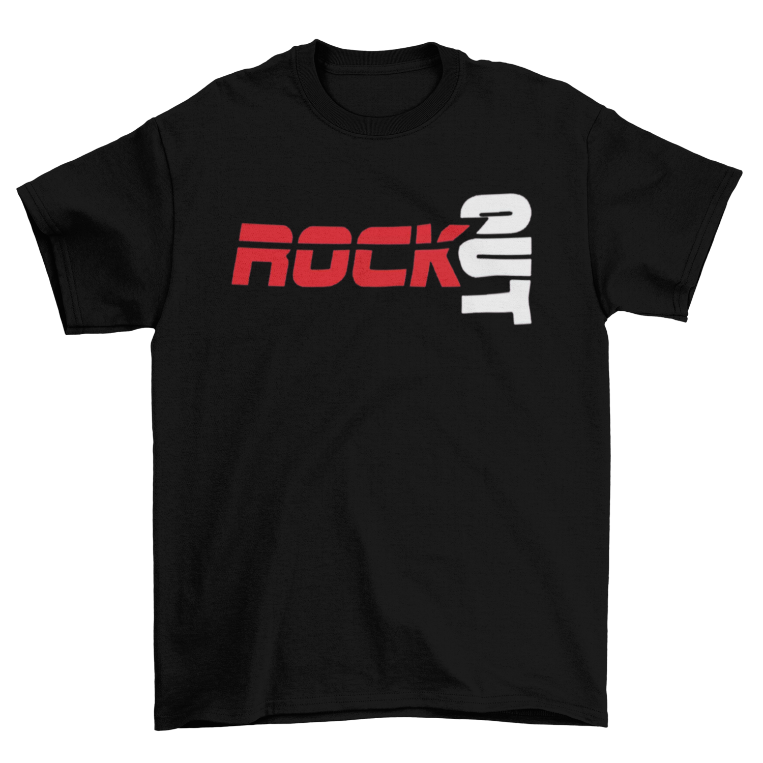 Black Red &amp; White Rock Out T Shirt