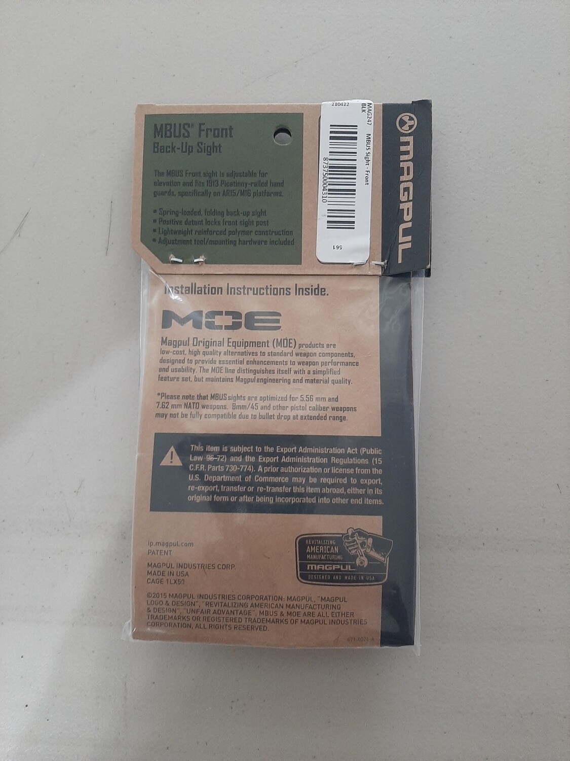 Magpul MOE MBUS Front & Rear Sight Combo-BLK-img-1