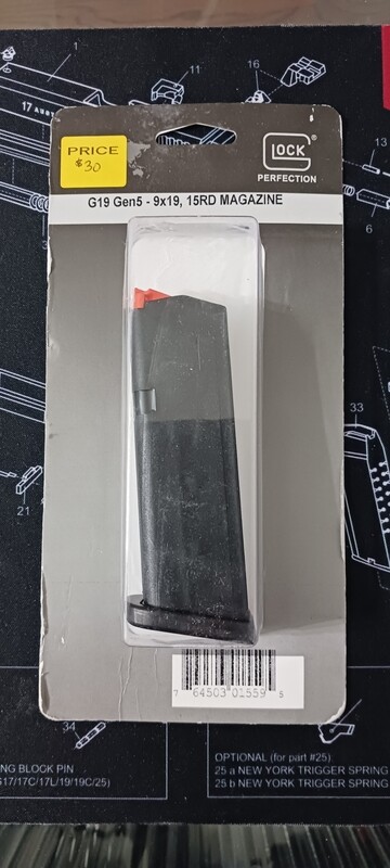 Glock 19 Gen5 9X19 15rd Magazine (Shipping &amp; P/Up Available)