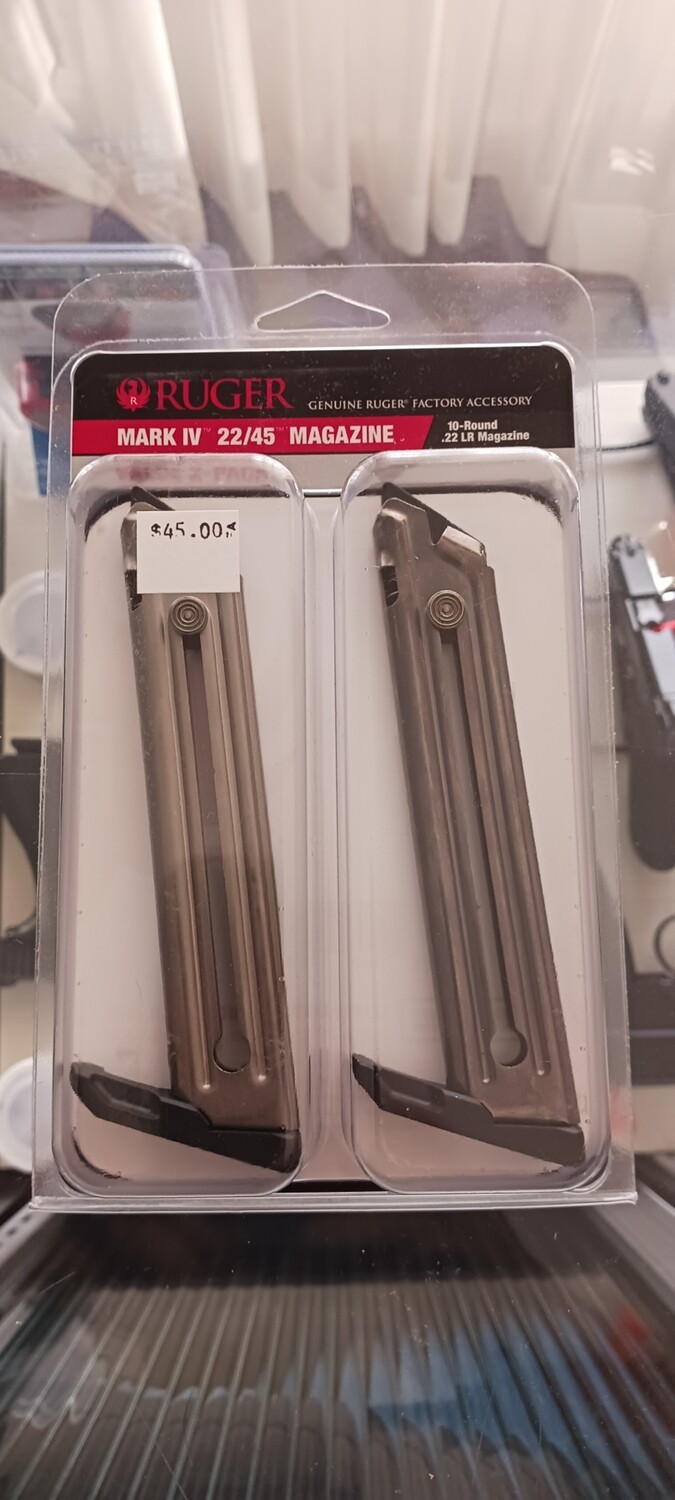 Ruger Mark IV 22/45 .22LR 10rd Magazine 2Pack (Shipping & P/Up Available)