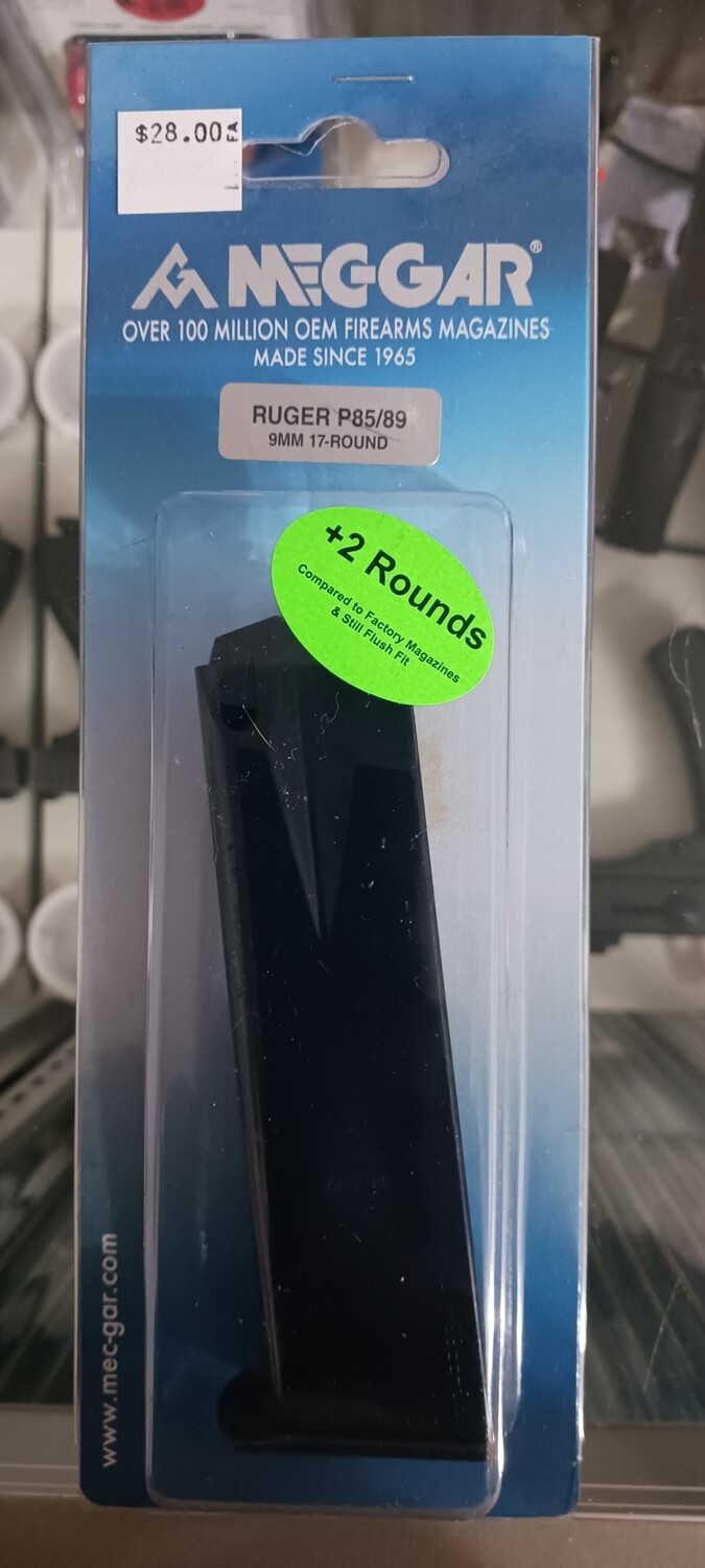 MecGar/Ruger P85/89 9mm 17rd Magazine-BLK