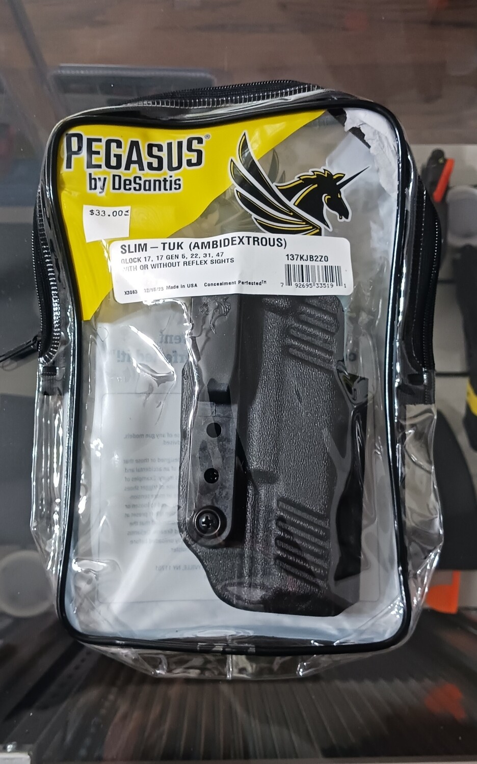 Pegasus SlimTuk Glock 17/Glock 17 Gen5/22/31/47 w/or without Reflex