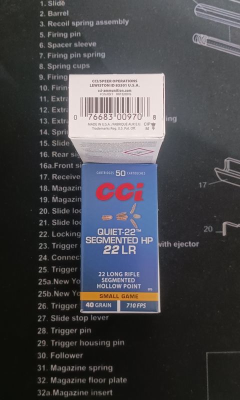 CCI .22LR Quiet SHP 40gr 50rd Box