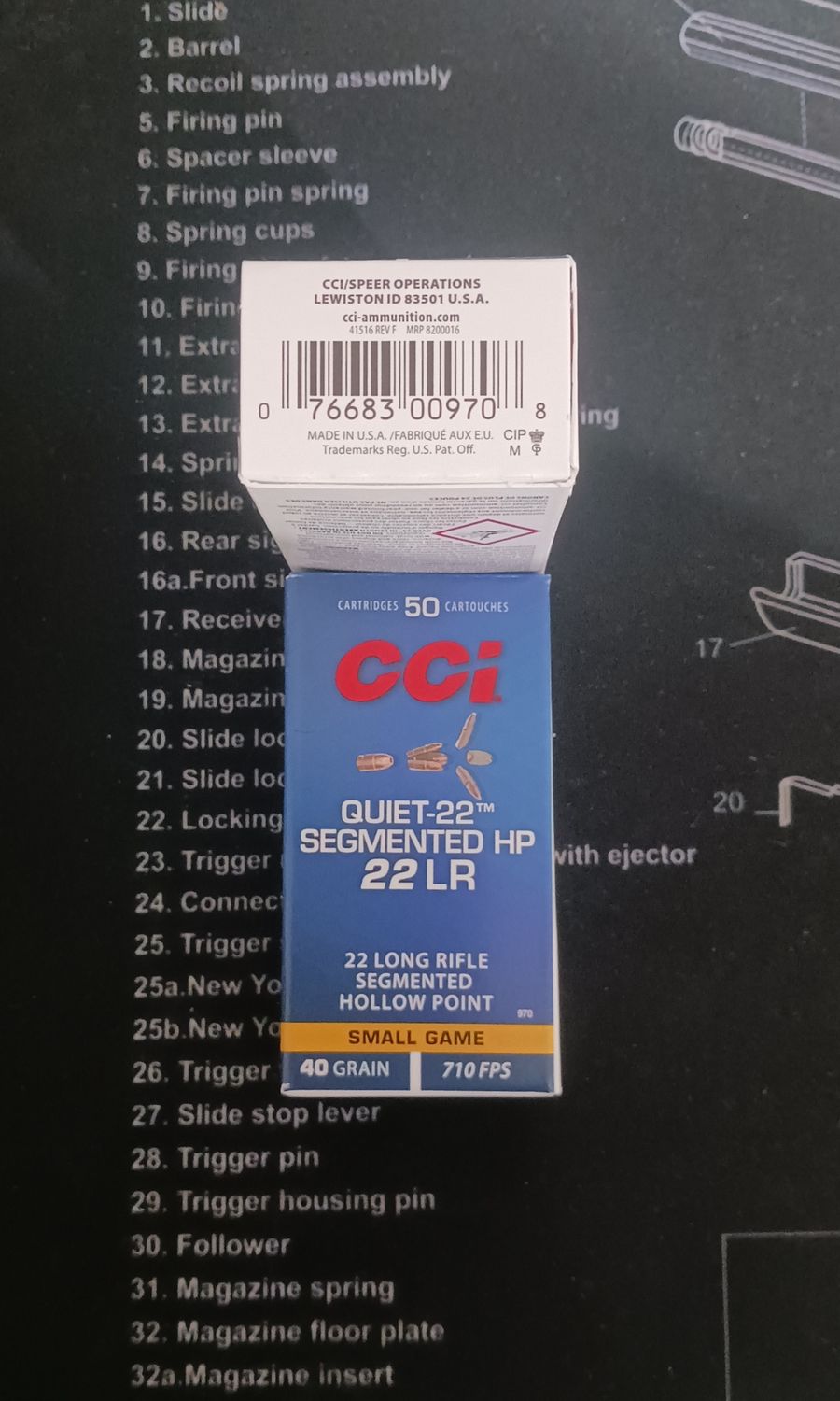 CCI .22LR Quiet SHP 40gr 50rd Box