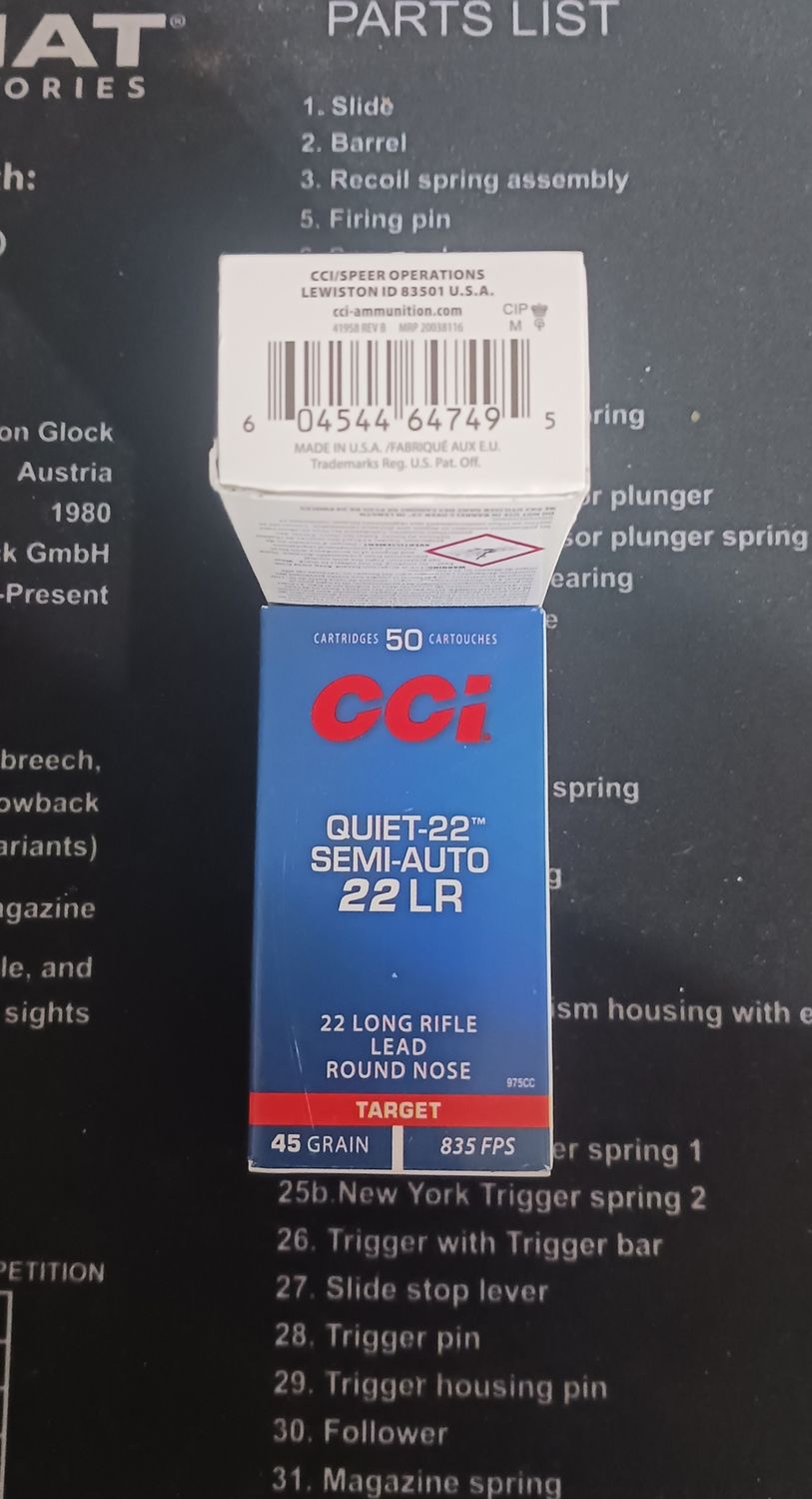 CCI .22LR Semi-Auto Quiet 45gr 50rd Box
