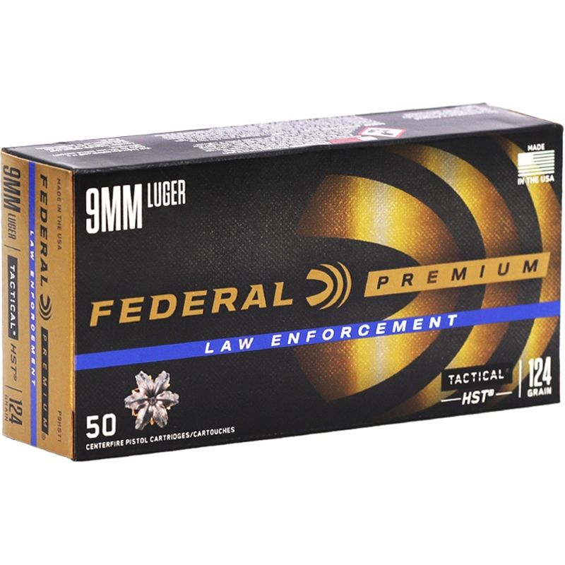 Federal HST LE Tactical 9mm 124gr 50rd Box Federal HST LE Tactical 9mm 124gr 50rd Box